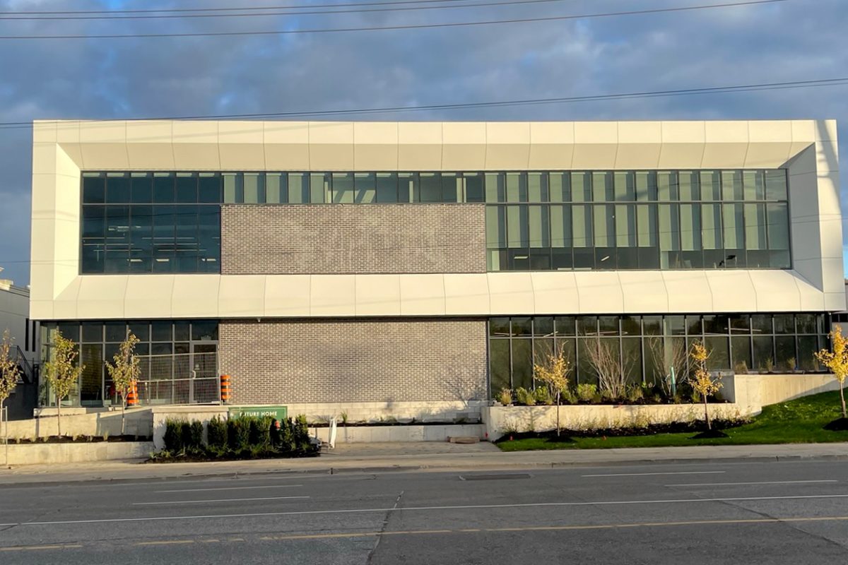 Exterior shot of the corporate headquarters
