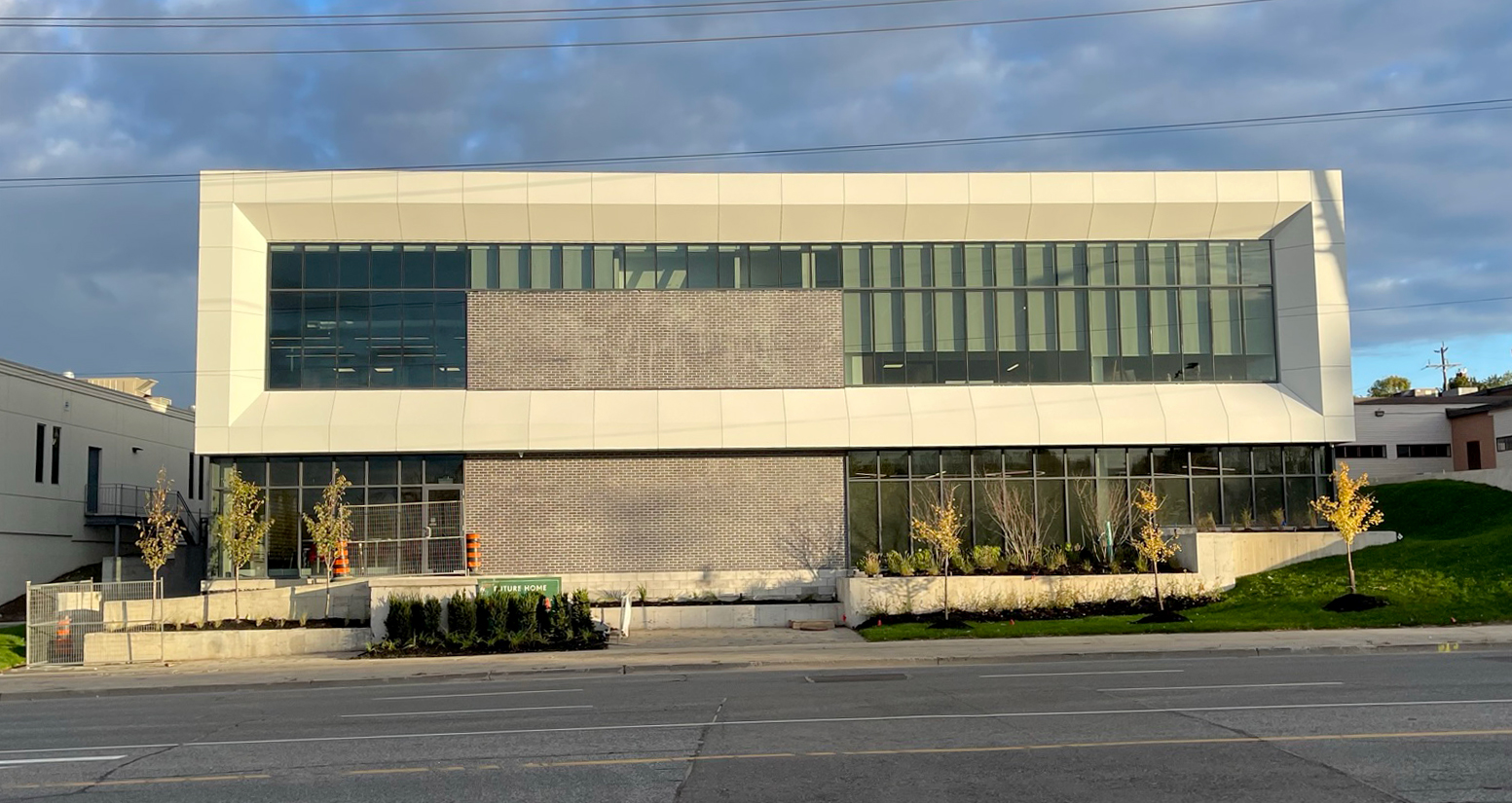 Exterior shot of the corporate headquarters